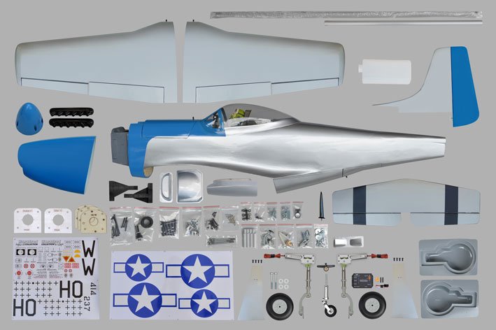 Aeromodelo P51 MUSTANG GP/EP 15-20cc 1:7¼ ARF - Imagem 14