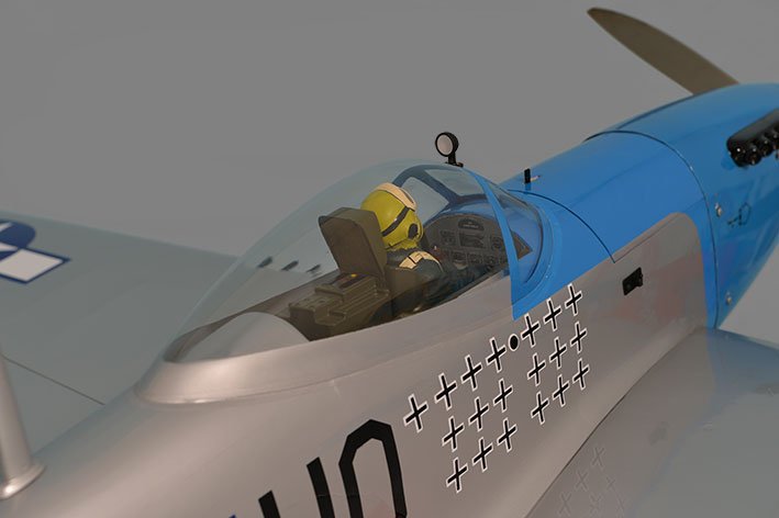 Aeromodelo P51 MUSTANG GP/EP 15-20cc 1:7¼ ARF - Imagem 11