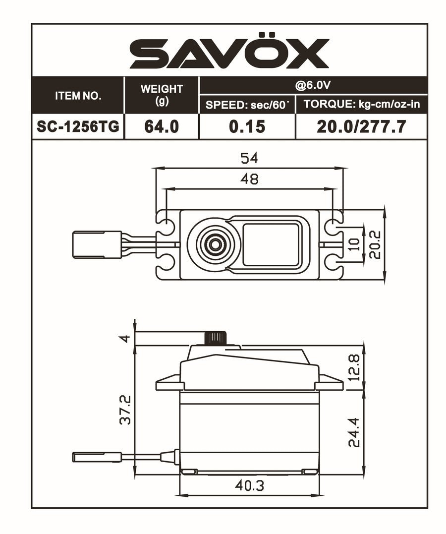 Servo Savox Standard Digital SC-1256TG - Imagem 4